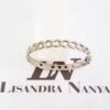 Conjunto Prateado 4 Pulseiras Corrente Aço c/ Banho Elo Grande Fecho Mosquete