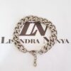 Conjunto Prateado 4 Pulseiras Corrente Aço c/ Banho Elo Grande Fecho Mosquete