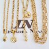 Conjunto Dourado 4 Colares Fashionistas Corrente Aço Banho Ouro Pingentes Coração Fecho Mosquete