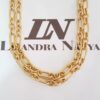 Conjunto Dourado 4 Colares Fashionistas Corrente Aço Banho Ouro Pingentes Coração Fecho Mosquete