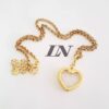 Conjunto Dourado 2 Colares Dourados Curto Corrente Aço Banho Ouro Elo Português-130 Pingente Branco