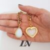 Conjunto Dourado 2 Colares Dourados Curto Corrente Aço Banho Ouro Elo Português-130 Pingente Branco