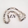 Colar Choker Elo Intercalado Bicolor Prateado e Grafite Corrente