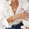 Conjunto Pombinha da Paz Banho Ouro Colar + Pulseira Combinando Banho Ouro