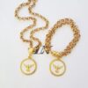 Conjunto Pombinha da Paz Banho Ouro Colar + Pulseira Combinando Banho Ouro