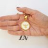 Pulseira Pombinha da Paz Banho Ouro Detalhe Branco Elo Português-106