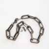 Conjunto Colar Choker Grafite + Choker Prateado Básico Tradicional Corrente Metal Banho Verniz Elo Oval Gigante 37cm
