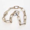 Conjunto Colar Choker Grafite + Choker Prateado Básico Tradicional Corrente Metal Banho Verniz Elo Oval Gigante 37cm