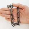 Conjunto Colar Choker Grafite + Choker Prateado Básico Tradicional Corrente Metal Banho Verniz Elo Oval Gigante 37cm