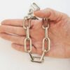 Conjunto Colar Choker Grafite + Choker Prateado Básico Tradicional Corrente Metal Banho Verniz Elo Oval Gigante 37cm