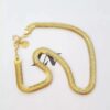 Conjunto Colar Dourado Choker + Colar Curto Corrente Metal Banho Ouro Elo Serpente Fecho Mosquete