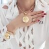 Conjunto Medalha Árvore da Vida/Família Banho Ouro Colar + Pulseira