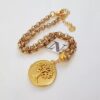 Conjunto Medalha Árvore da Vida/Família Banho Ouro Colar + Pulseira