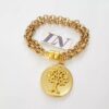 Conjunto Medalha Árvore da Vida/Família Banho Ouro Colar + Pulseira