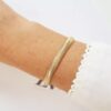 Pulseira Dourada Banho Ouro Corrente Elo Serpente Metal Tombak Fecho Mosquete 15cm + 4cm extensão