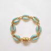 Conjunto 3 Colares + 5 Pulseiras Pingentes Coleção Mar e Verão Banho Ouro