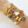 Conjunto 7 Pulseiras Pedras Minerais Àgata Sodalita Ametista Banho Ouro