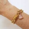 Conjunto 7 Pulseiras Pedras Minerais Àgata Sodalita Ametista Banho Ouro