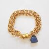 Conjunto 7 Pulseiras Pedras Minerais Àgata Sodalita Ametista Banho Ouro