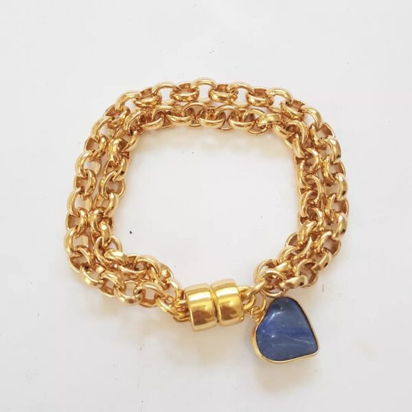 Conjunto 7 Pulseiras Pedras Minerais Àgata Sodalita Ametista Banho Ouro