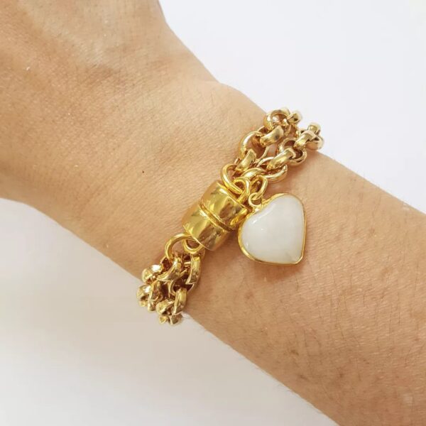 Conjunto 7 Pulseiras Pedras Minerais Àgata Sodalita Ametista Banho Ouro