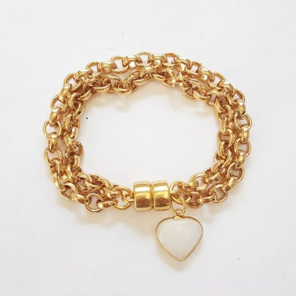 Conjunto 7 Pulseiras Pedras Minerais Àgata Sodalita Ametista Banho Ouro