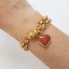 Conjunto 7 Pulseiras Pedras Minerais Àgata Sodalita Ametista Banho Ouro