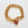 Conjunto 7 Pulseiras Pedras Minerais Àgata Sodalita Ametista Banho Ouro