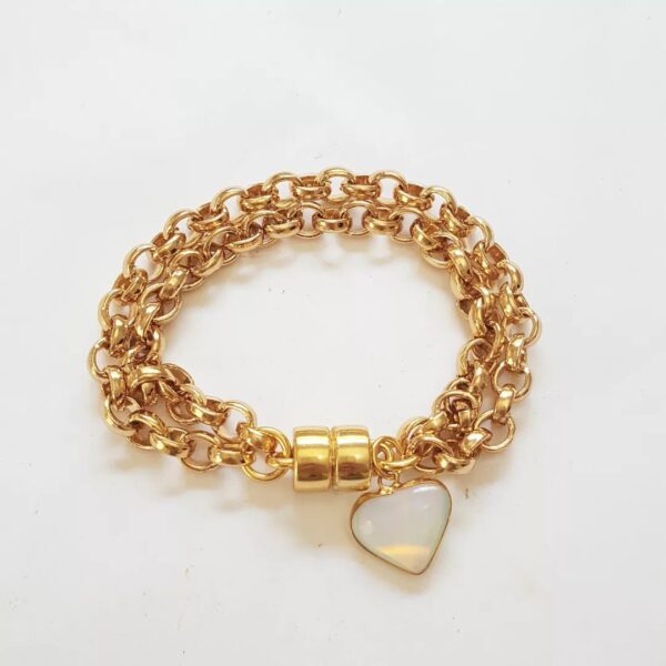 Conjunto 7 Pulseiras Pedras Minerais Àgata Sodalita Ametista Banho Ouro