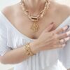 Conjunto de Pulseira e Colar Árvore da Vida em Ouro Banho para Mulheres Elegantes