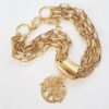 Conjunto de Pulseira e Colar Árvore da Vida em Ouro Banho para Mulheres Elegantes
