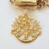 Colar Árvore da Vida Arabesca Banho Ouro 4 Voltas Elo Retangular-24