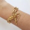 Conjunto 4 Pulseiras Pingentes Femininos Moda e Viagem Banho Ouro