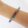 8873g Pulseira Tibetana Fina Importada India Caquinho Cerâmica Colorida (21cm)