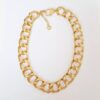 Colar Feminino Grumet Conectável Elos Grandes Metal Banho Ouro