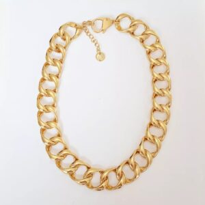Colar Feminino Grumet Conectável Elos Grandes Metal Banho Ouro