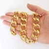 Conjunto Pulseira + Colar Grumet Conectável Elos Grandes Metal Banho Ouro