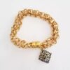 Pulseira Pingente Tibetano Caquinho Cerâmica Branca Elo Português-106