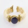 8917h Pulseira Tibetana Importada Larga Osso Pedra Mineral Estrela Azul 17cm