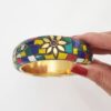 Conjunto 2 Pulseiras Tibetanas Média Caquinho Cerâmica Colorida