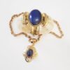 Conjunto Pedra Estrela Azul Pulseira Tibetana Osso + Colar Elo Português-106