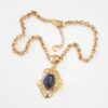 Conjunto Pedra Estrela Azul Pulseira Tibetana Osso + Colar Elo Português-106