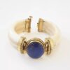 Conjunto Pedra Estrela Azul Pulseira Tibetana Osso + Colar Elo Português-106