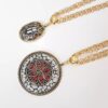 Conjunto 2 Colares Tibetanos Caquinho Branco e Vermelho Elo Português-130