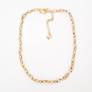 Colar Choker Losango-202 Banho Ouro Corrente Aço Fecho Mosquete