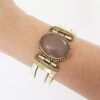 Conjunto Ágata Nude Pulseira Tibetana Osso + Colar Elo Português-106