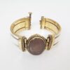 Conjunto Ágata Nude Pulseira Tibetana Osso + Colar Elo Português-106