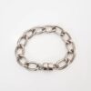 Pulseira Elo Grumet-317 Banho Prateado 1 Volta Corrente Aço