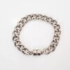 Pulseira Elo Grumet-117 Banho Prateado 1 Volta Corrente Aço
