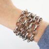Conjunto Pulseira 5 Voltas + Colar Pedra Lilás 3 Voltas Elo Português-145